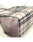 BURBERRY Canterbury House Check Shoulder Tote Bag in Pink/Beige