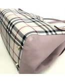 BURBERRY Canterbury House Check Shoulder Tote Bag in Pink/Beige