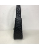 YVES SAINT LAURENT LE 5 A 7 Hobo in Black Crocodile Embossed Shiny Leather – GHW