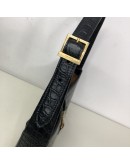 YVES SAINT LAURENT LE 5 A 7 Hobo in Black Crocodile Embossed Shiny Leather – GHW