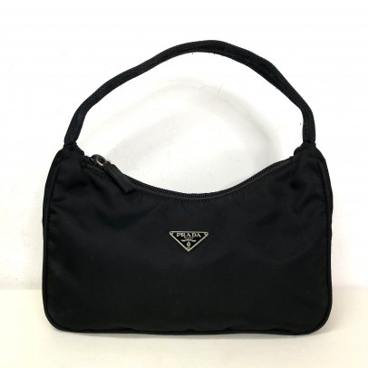 PRADA Nylon Tessuto Sport Nero Mini Hobo Bag