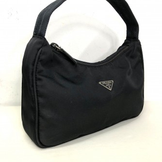 PRADA Nylon Tessuto Sport Nero Mini Hobo Bag
