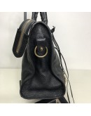 BALENCIAGA Medium Classic City Handbag with Shoulder Strap in Black Arena Lambskin – GHW (Recoloured)