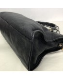 BALENCIAGA Medium Classic City Handbag with Shoulder Strap in Black Arena Lambskin – GHW (Recoloured)
