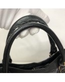 BALENCIAGA Medium Classic City Handbag with Shoulder Strap in Black Arena Lambskin – GHW (Recoloured)