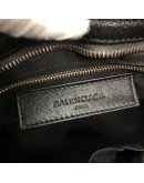 BALENCIAGA Medium Classic City Handbag with Shoulder Strap in Black Arena Lambskin – GHW (Recoloured)