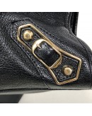 BALENCIAGA Medium Classic City Handbag with Shoulder Strap in Black Arena Lambskin – GHW (Recoloured)