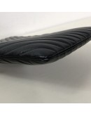YVES SAINT LAURENT Monogram Chevron Quilted Clutch in Black Calfskin – GHW