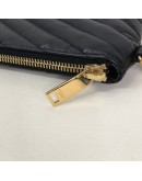 YVES SAINT LAURENT Monogram Chevron Quilted Clutch in Black Calfskin – GHW