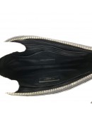 YVES SAINT LAURENT Monogram Chevron Quilted Clutch in Black Calfskin – GHW