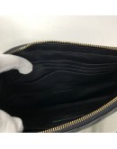 YVES SAINT LAURENT Monogram Chevron Quilted Clutch in Black Calfskin – GHW
