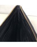 YVES SAINT LAURENT Monogram Chevron Quilted Clutch in Black Calfskin – GHW