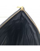 YVES SAINT LAURENT Monogram Chevron Quilted Clutch in Black Calfskin – GHW