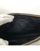 YVES SAINT LAURENT Monogram Chevron Quilted Clutch in Black Calfskin – GHW