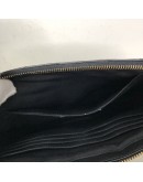 YVES SAINT LAURENT Monogram Chevron Quilted Clutch in Black Calfskin – GHW