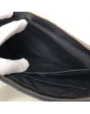YVES SAINT LAURENT Monogram Chevron Quilted Clutch in Black Calfskin – GHW