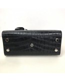 YVES SAINT LAURENT Sac De Jour Handbag with Shoulder Strap in Black Crocodile Embossed Leather – SHW