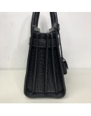 YVES SAINT LAURENT Sac De Jour Handbag with Shoulder Strap in Black Crocodile Embossed Leather – SHW