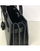 YVES SAINT LAURENT Sac De Jour Handbag with Shoulder Strap in Black Crocodile Embossed Leather – SHW