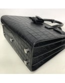YVES SAINT LAURENT Sac De Jour Handbag with Shoulder Strap in Black Crocodile Embossed Leather – SHW