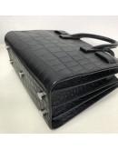 YVES SAINT LAURENT Sac De Jour Handbag with Shoulder Strap in Black Crocodile Embossed Leather – SHW