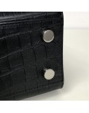 YVES SAINT LAURENT Sac De Jour Handbag with Shoulder Strap in Black Crocodile Embossed Leather – SHW