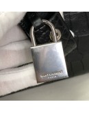 YVES SAINT LAURENT Sac De Jour Handbag with Shoulder Strap in Black Crocodile Embossed Leather – SHW