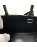 YVES SAINT LAURENT Sac De Jour Handbag with Shoulder Strap in Black Crocodile Embossed Leather – SHW