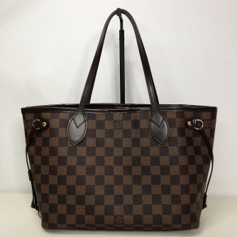 LOUIS VUITTON Damier Ebene Neverfull PM Tote Bag in Red Inner Lining – GHW (Year 2011)