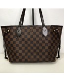 LOUIS VUITTON Damier Ebene Neverfull PM Tote Bag in Red Inner Lining – GHW (Year 2011)