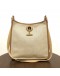 HERMES Vespa PM in Beige Toile Canvas & Camel Leather – GHW