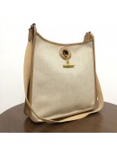 HERMES Vespa PM in Beige Toile Canvas & Camel Leather – GHW