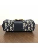 CHRISTIAN DIOR 30 Montaigne Box Bag in Blue Oblique Jacquard with Shoulder Strap