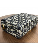 CHRISTIAN DIOR 30 Montaigne Box Bag in Blue Oblique Jacquard with Shoulder Strap