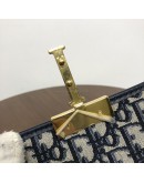CHRISTIAN DIOR 30 Montaigne Box Bag in Blue Oblique Jacquard with Shoulder Strap