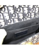 CHRISTIAN DIOR 30 Montaigne Box Bag in Blue Oblique Jacquard with Shoulder Strap