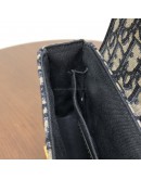 CHRISTIAN DIOR 30 Montaigne Box Bag in Blue Oblique Jacquard with Shoulder Strap