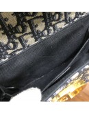 CHRISTIAN DIOR 30 Montaigne Box Bag in Blue Oblique Jacquard with Shoulder Strap