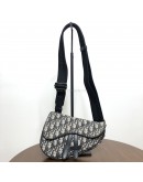 CHRISTIAN DIOR Mini Saddle Belt Bag in Blue Oblique Jacquard – SHW (Year 2020)