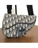 CHRISTIAN DIOR Mini Saddle Belt Bag in Blue Oblique Jacquard – SHW (Year 2020)