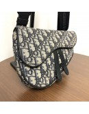 CHRISTIAN DIOR Mini Saddle Belt Bag in Blue Oblique Jacquard – SHW (Year 2020)