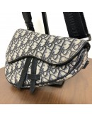 CHRISTIAN DIOR Mini Saddle Belt Bag in Blue Oblique Jacquard – SHW (Year 2020)