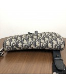 CHRISTIAN DIOR Mini Saddle Belt Bag in Blue Oblique Jacquard – SHW (Year 2020)