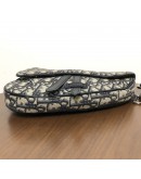 CHRISTIAN DIOR Mini Saddle Belt Bag in Blue Oblique Jacquard – SHW (Year 2020)