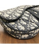 CHRISTIAN DIOR Mini Saddle Belt Bag in Blue Oblique Jacquard – SHW (Year 2020)