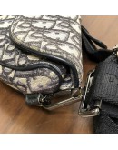 CHRISTIAN DIOR Mini Saddle Belt Bag in Blue Oblique Jacquard – SHW (Year 2020)