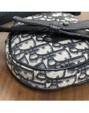 CHRISTIAN DIOR Mini Saddle Belt Bag in Blue Oblique Jacquard – SHW (Year 2020)