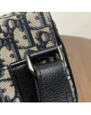 CHRISTIAN DIOR Mini Saddle Belt Bag in Blue Oblique Jacquard – SHW (Year 2020)