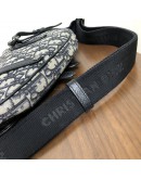 CHRISTIAN DIOR Mini Saddle Belt Bag in Blue Oblique Jacquard – SHW (Year 2020)