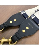 CHRISTIAN DIOR Mini Saddle Bag in Blue Oblique Jacquard with Embroidered Strap – Antique Gold Hardware